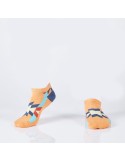 Orangefarbene kurze Damensocken mit Aztekenmustern SD41 – Online-Shop – Boutique